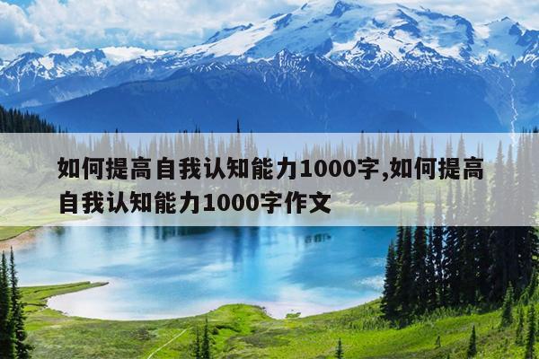 如何提高自我认知能力1000字,如何提高自我认知能力1000字作文