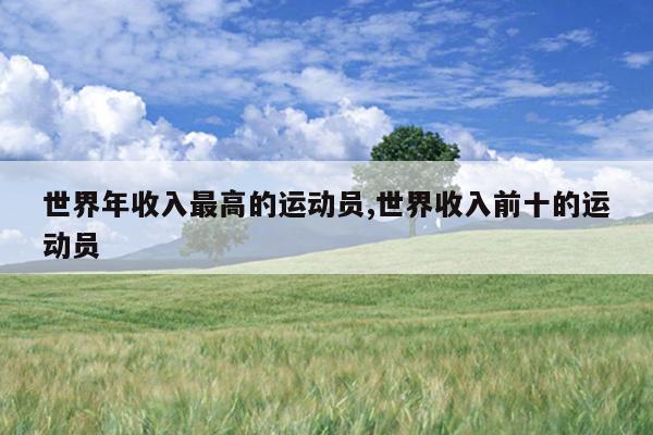 世界年收入最高的运动员,世界收入前十的运动员