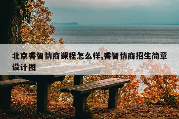 北京睿智情商课程怎么样,睿智情商招生简章设计图