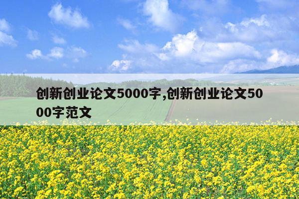 创新创业论文5000字,创新创业论文5000字范文