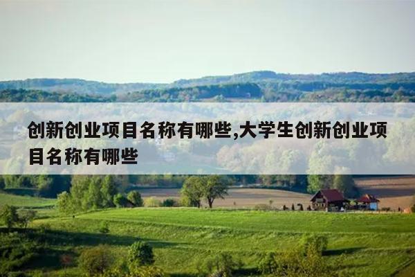 创新创业项目名称有哪些,大学生创新创业项目名称有哪些
