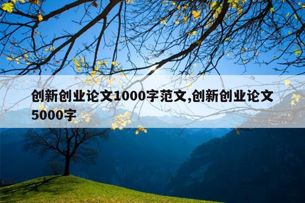 创新创业论文1000字范文,创新创业论文5000字