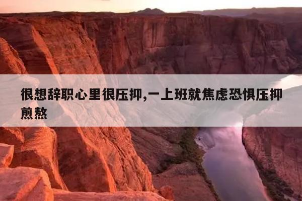 很想辞职心里很压抑,一上班就焦虑恐惧压抑煎熬