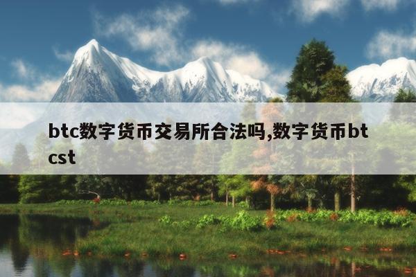 btc数字货币交易所合法吗,数字货币btcst