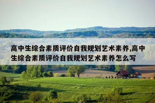 高中生综合素质评价自我规划艺术素养,高中生综合素质评价自我规划艺术素养怎么写