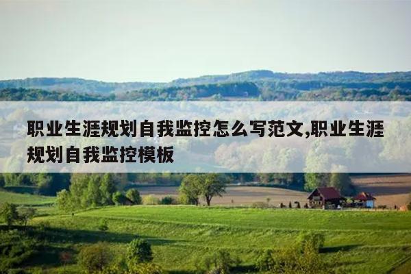 职业生涯规划自我监控怎么写范文,职业生涯规划自我监控模板