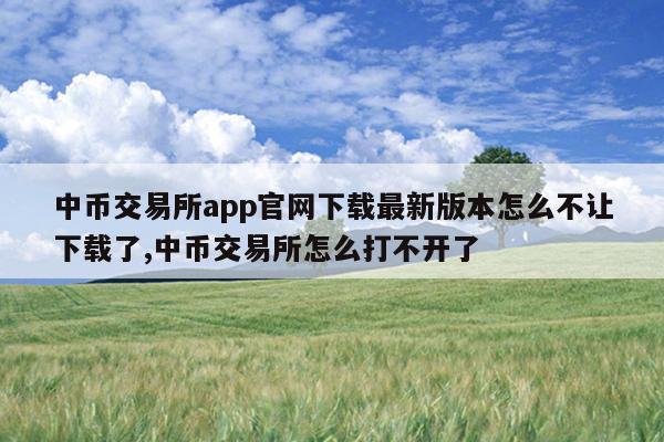 中币交易所app官网下载最新版本怎么不让下载了,中币交易所怎么打不开了