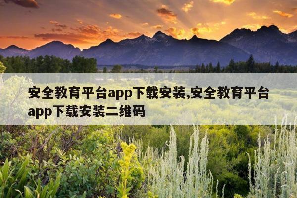 安全教育平台app下载安装,安全教育平台app下载安装二维码