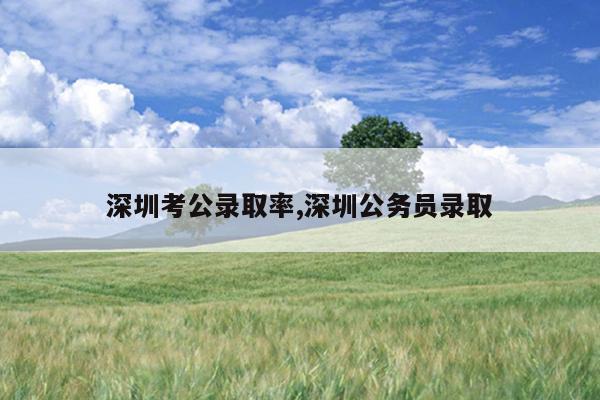 深圳考公录取率,深圳公务员录取