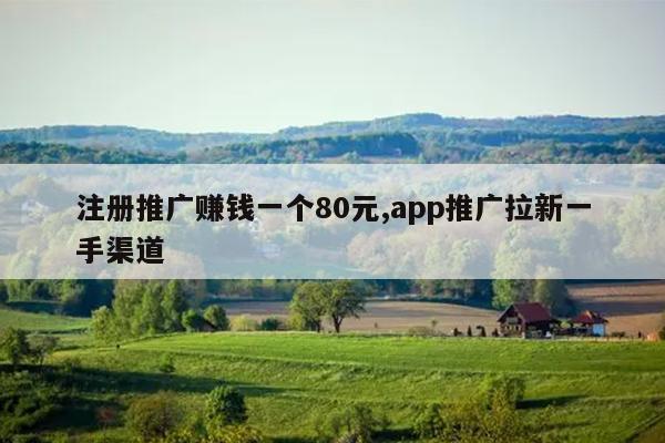 注册推广赚钱一个80元,app推广拉新一手渠道