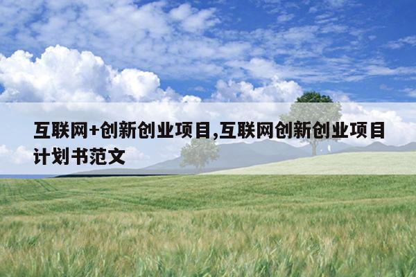 互联网+创新创业项目,互联网创新创业项目计划书范文