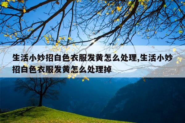 生活小妙招白色衣服发黄怎么处理,生活小妙招白色衣服发黄怎么处理掉