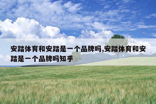 安踏体育和安踏是一个品牌吗,安踏体育和安踏是一个品牌吗知乎