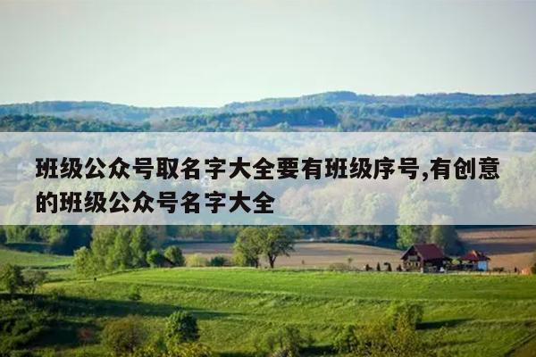 班级公众号取名字大全要有班级序号,有创意的班级公众号名字大全
