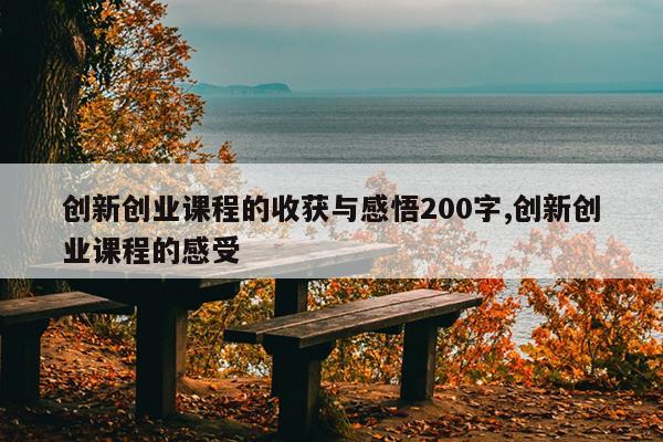 创新创业课程的收获与感悟200字,创新创业课程的感受