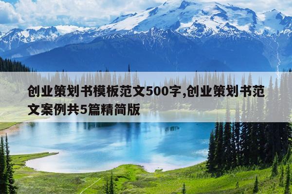 创业策划书模板范文500字,创业策划书范文案例共5篇精简版