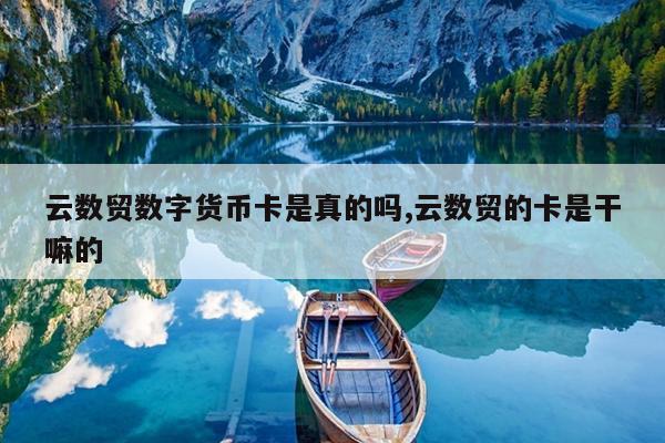 云数贸数字货币卡是真的吗,云数贸的卡是干嘛的