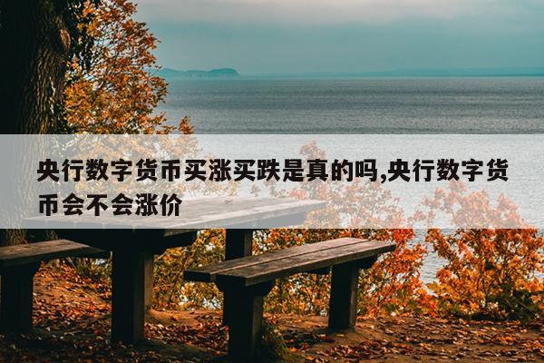 央行数字货币买涨买跌是真的吗,央行数字货币会不会涨价