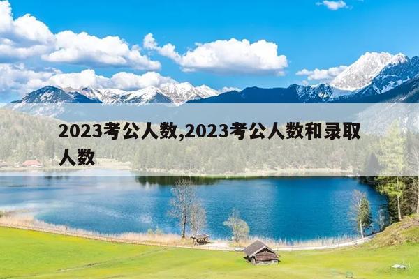 2023考公人数,2023考公人数和录取人数