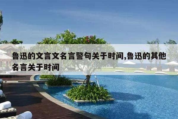 鲁迅的文言文名言警句关于时间,鲁迅的其他名言关于时间