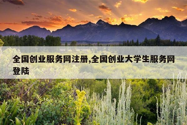 全国创业服务网注册,全国创业大学生服务网登陆