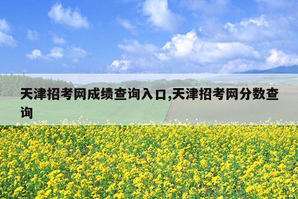 天津招考网成绩查询入口,天津招考网分数查询