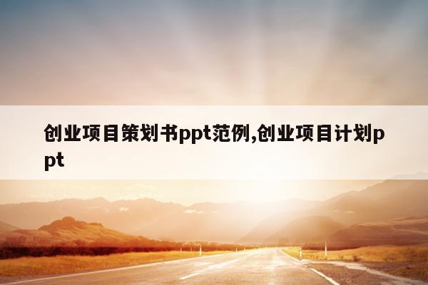 创业项目策划书ppt范例,创业项目计划ppt