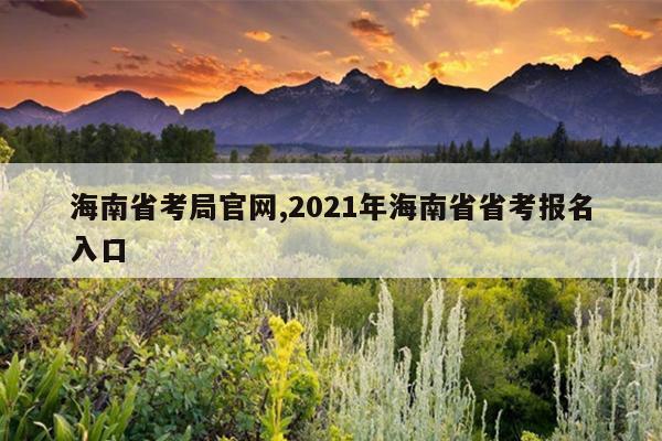 海南省考局官网,2021年海南省省考报名入口