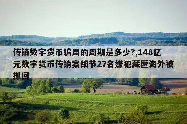 传销数字货币骗局的周期是多少?,148亿元数字货币传销案细节27名嫌犯藏匿海外被抓回
