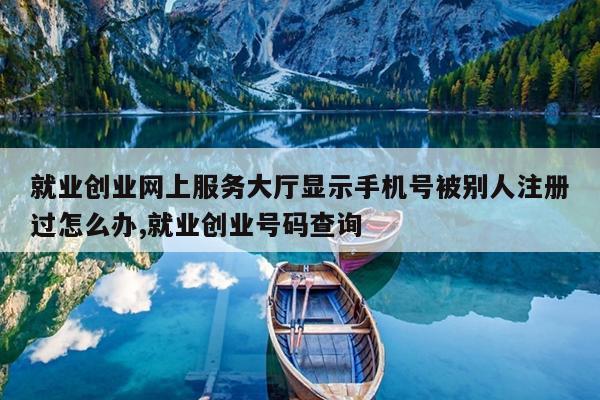 就业创业网上服务大厅显示手机号被别人注册过怎么办,就业创业号码查询