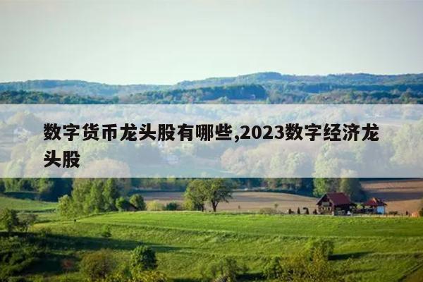 数字货币龙头股有哪些,2023数字经济龙头股