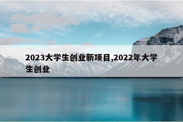 2023大学生创业新项目,2022年大学生创业