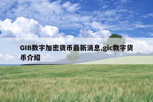 GIB数字加密货币最新消息,gic数字货币介绍