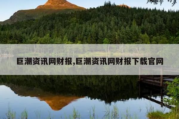 巨潮资讯网财报,巨潮资讯网财报下载官网