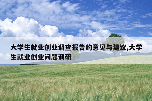 大学生就业创业调查报告的意见与建议,大学生就业创业问题调研