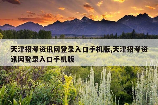 天津招考资讯网登录入口手机版,天津招考资讯网登录入口手机版