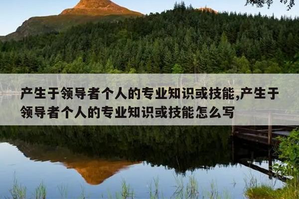 产生于领导者个人的专业知识或技能,产生于领导者个人的专业知识或技能怎么写