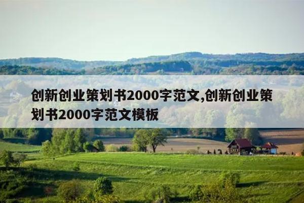 创新创业策划书2000字范文,创新创业策划书2000字范文模板