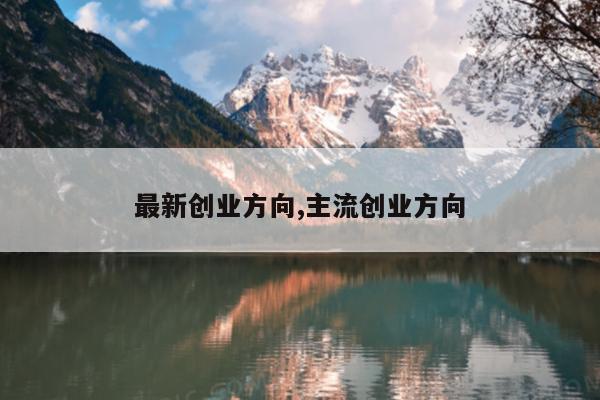 最新创业方向,主流创业方向