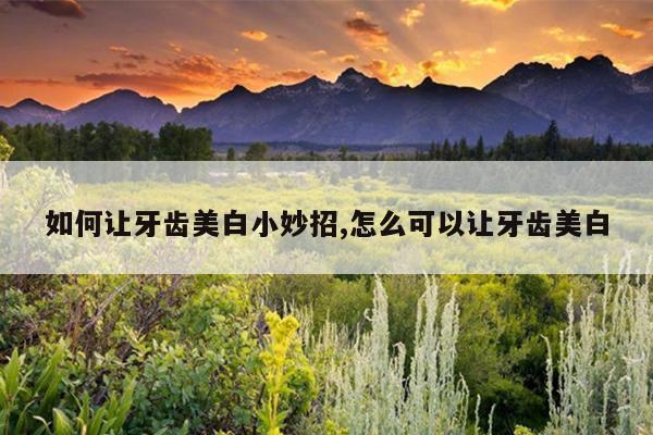 如何让牙齿美白小妙招,怎么可以让牙齿美白