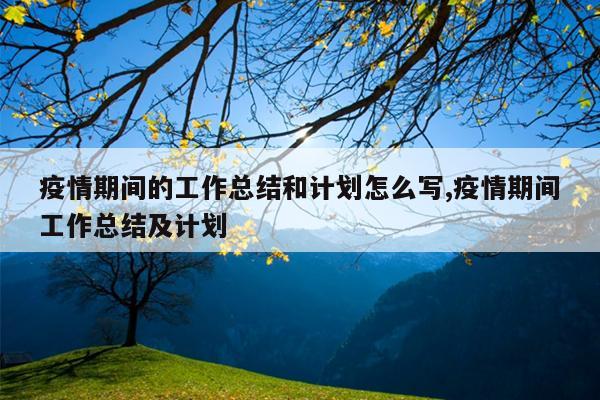 疫情期间的工作总结和计划怎么写,疫情期间工作总结及计划