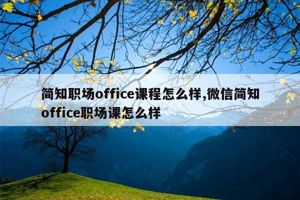 简知职场office课程怎么样,微信简知office职场课怎么样