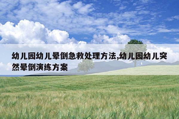 幼儿园幼儿晕倒急救处理方法,幼儿园幼儿突然晕倒演练方案