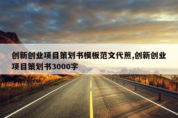 创新创业项目策划书模板范文代煎,创新创业项目策划书3000字