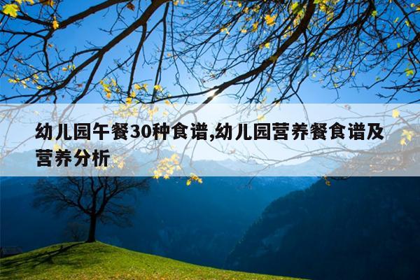 幼儿园午餐30种食谱,幼儿园营养餐食谱及营养分析