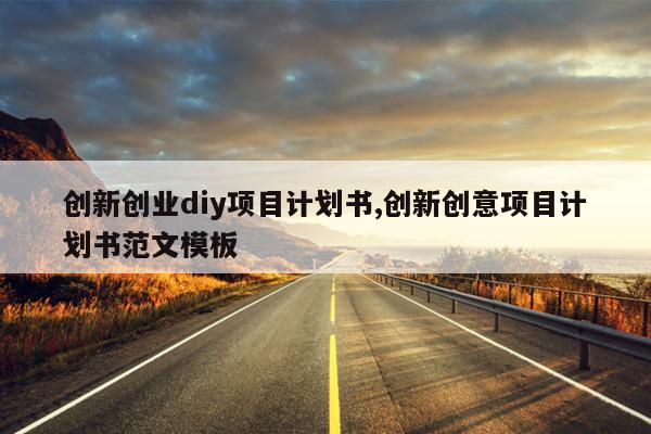 创新创业diy项目计划书,创新创意项目计划书范文模板