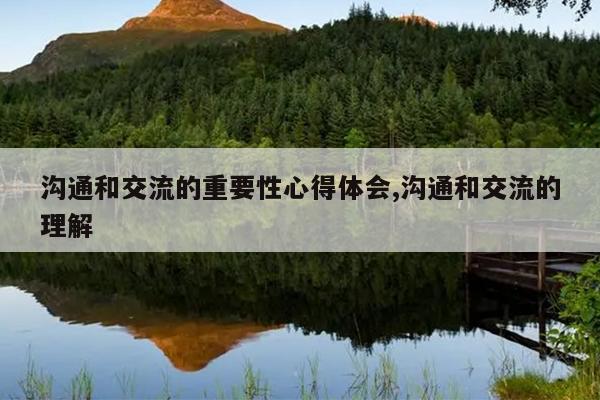 沟通和交流的重要性心得体会,沟通和交流的理解