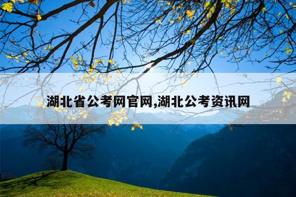 湖北省公考网官网,湖北公考资讯网