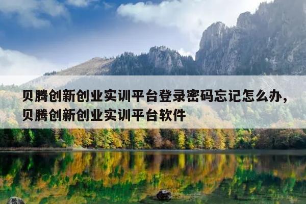 贝腾创新创业实训平台登录密码忘记怎么办,贝腾创新创业实训平台软件