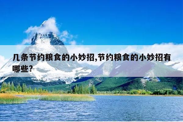 几条节约粮食的小妙招,节约粮食的小妙招有哪些?